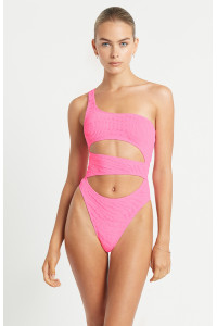 Розовый слитный купальник Bond-eye Rico One Piece Pink Tiger из фактурной ткани
