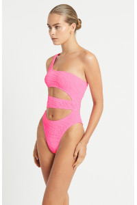 Розовый слитный купальник Bond-eye Rico One Piece Pink Tiger из фактурной ткани