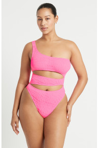 Розовый слитный купальник Bond-eye Rico One Piece Pink Tiger из фактурной ткани