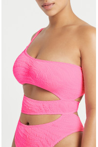 Розовый слитный купальник Bond-eye Rico One Piece Pink Tiger из фактурной ткани
