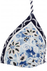 Бело-голубой купальник Batik Agua Bendita с вышивкой