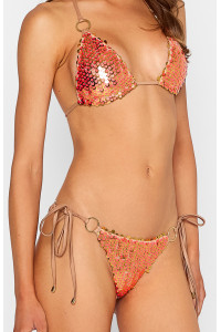 Купальник Disco Diva Pink Gold Beach Bunny с розовыми и золотыми пайетками