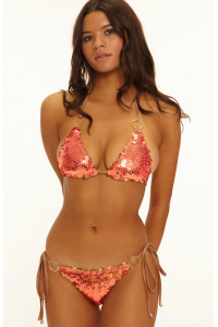 Купальник Disco Diva Pink Gold Beach Bunny с розовыми и золотыми пайетками