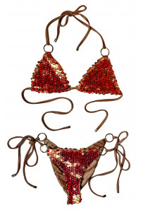 Купальник Disco Diva Pink Gold Beach Bunny с розовыми и золотыми пайетками
