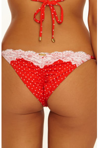 Купальник Gigi Dot Red Beach Bunny красно-белый в горох с кружевом