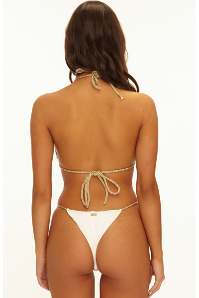  Купальник Beach Bunny Lagoon White белый с золотыми шнурами