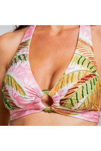 Купальник Cosita Linda Sunlit palms Halter с лифом халтер 
