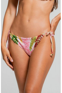 Нежно-розовый купальник Cosita Linda Sunlit palms Triangle с вышивкой