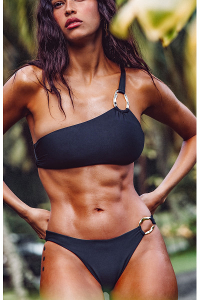 Купальник Luli Fama Femme Allure One Shoulder черный на одно плечо