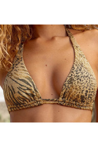 Леопардовый халтер Luli Fama Safari Sunsets Halter на завязках 