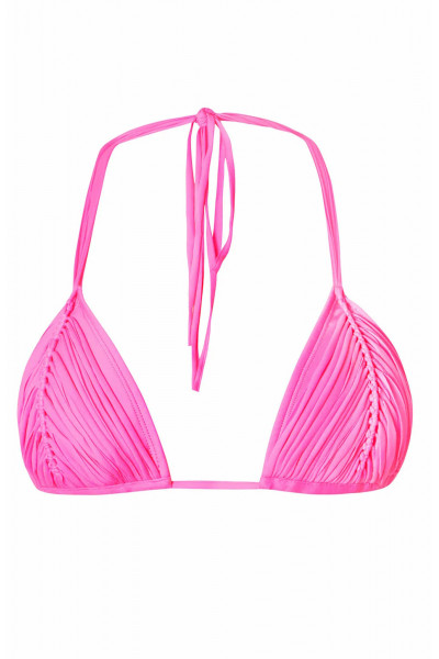 Купальник PilyQ Vivid Pink Isla Tri розовый с макраме